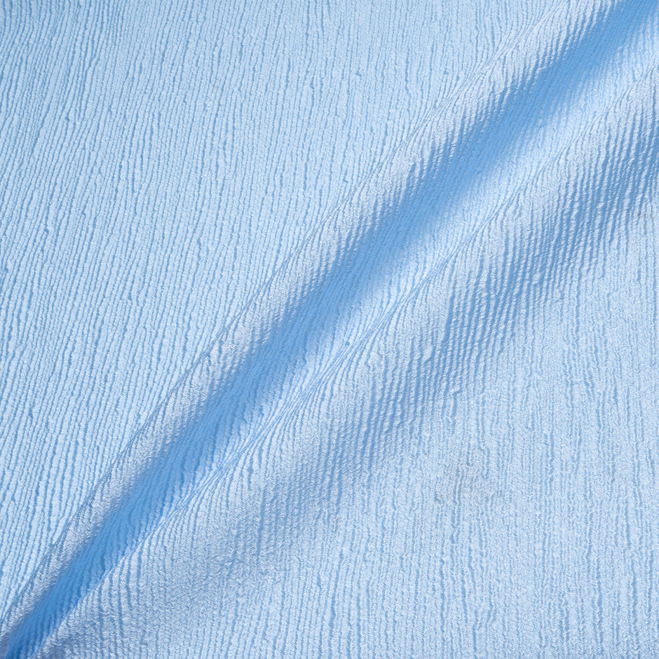 Baby Blue Crinkled Metallic Cloqué