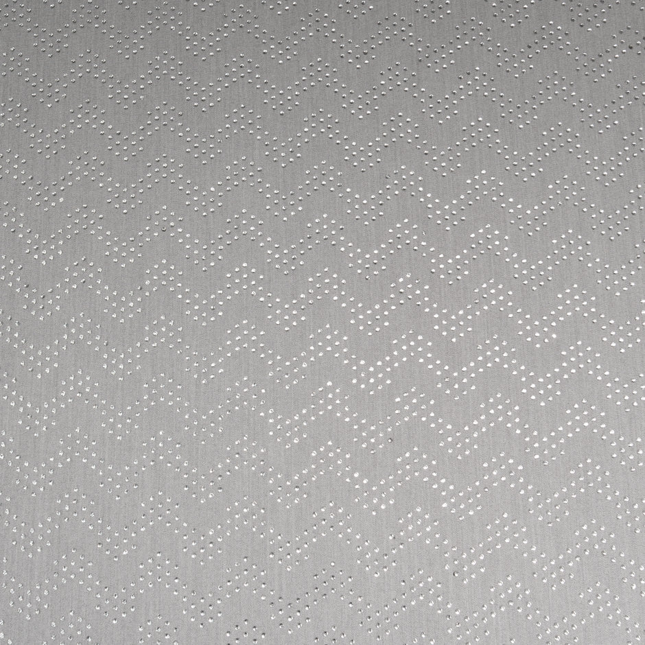 Chevron Stoned Soft Grey Cotton Stretch Chambray