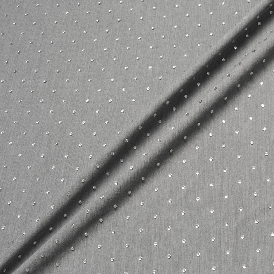 Clear Stoned Soft Grey Cotton Stretch Chambray