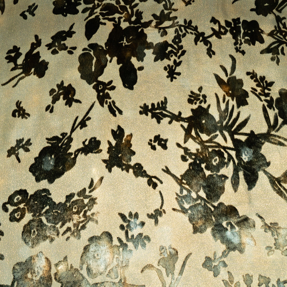 Multi Floral Printed Velvet Devoré Lamé