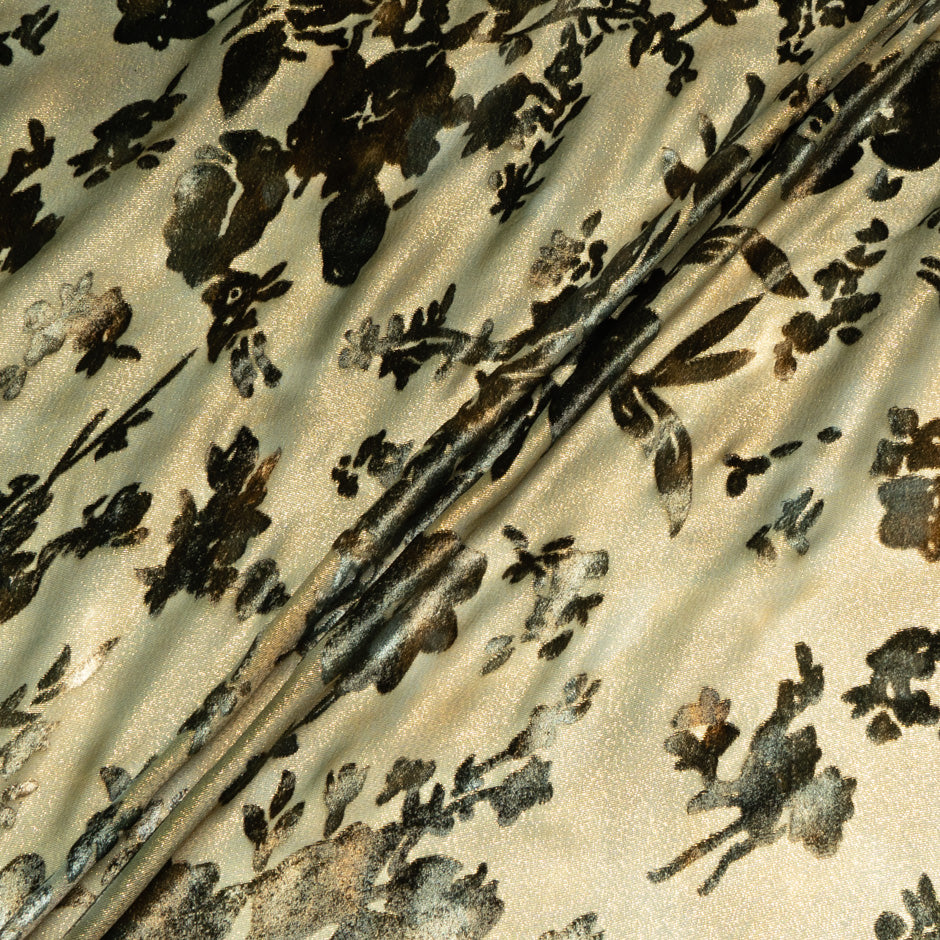 Multi Floral Printed Velvet Devoré Lamé