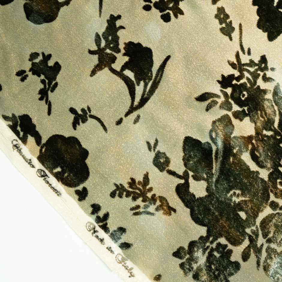 Multi Floral Printed Velvet Devoré Lamé