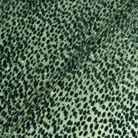 Dark Green Spot & Stoned Devoré Silk