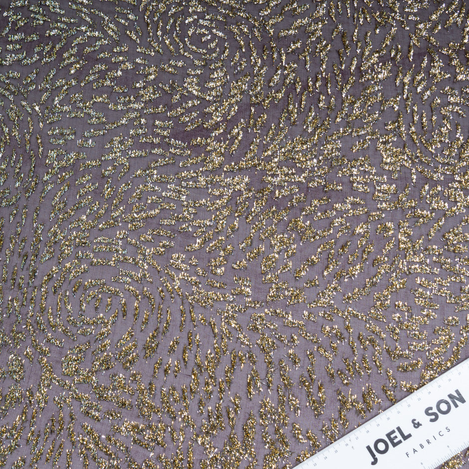 Bordeaux Metallic Chiffon