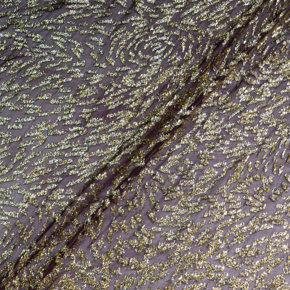 Bordeaux Metallic Chiffon