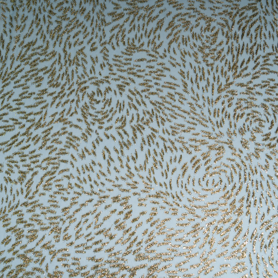 Sky Blue Metallic Chiffon