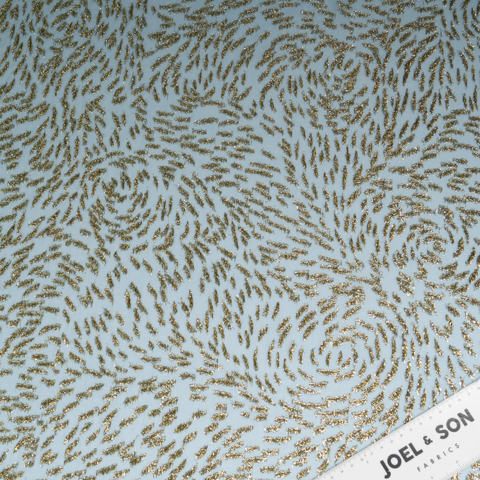 Sky Blue Metallic Chiffon