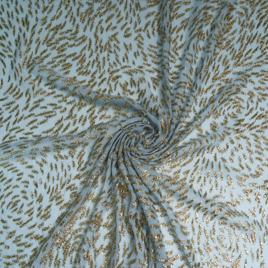 Sky Blue Metallic Chiffon