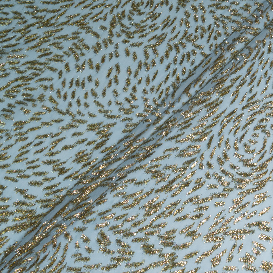 Sky Blue Metallic Chiffon