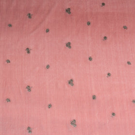 Rose Pink Floral Embroidered Velvet