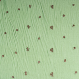 Mint Green Floral Embroidered Velvet