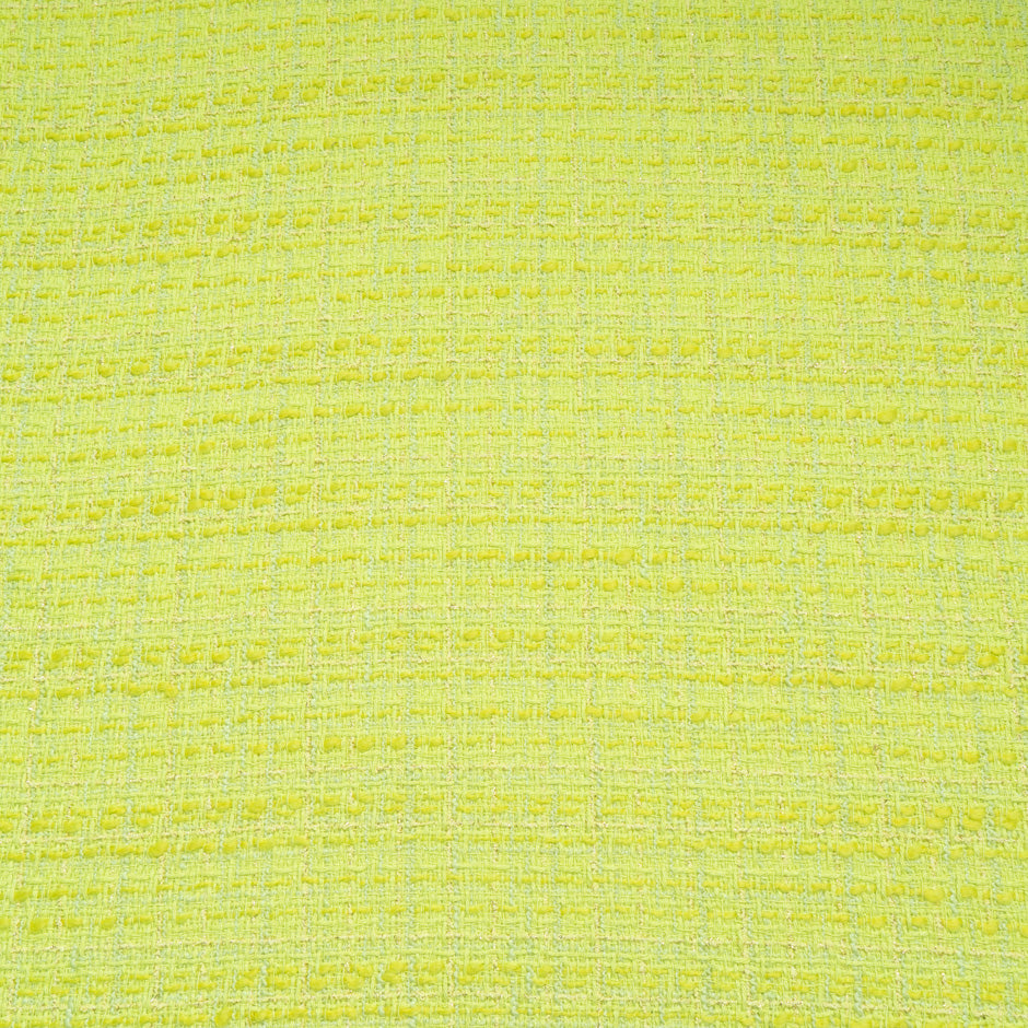 Fluorescent Green Cotton Blend Bouclé