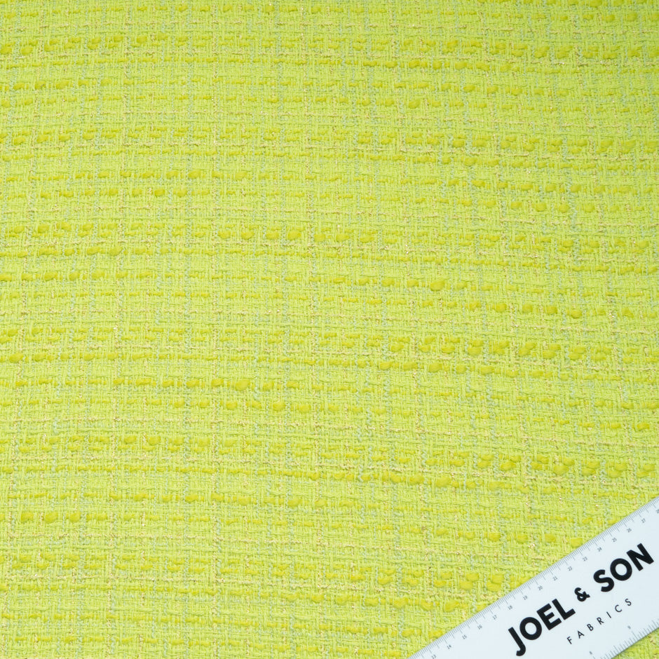 Fluorescent Green Cotton Blend Bouclé