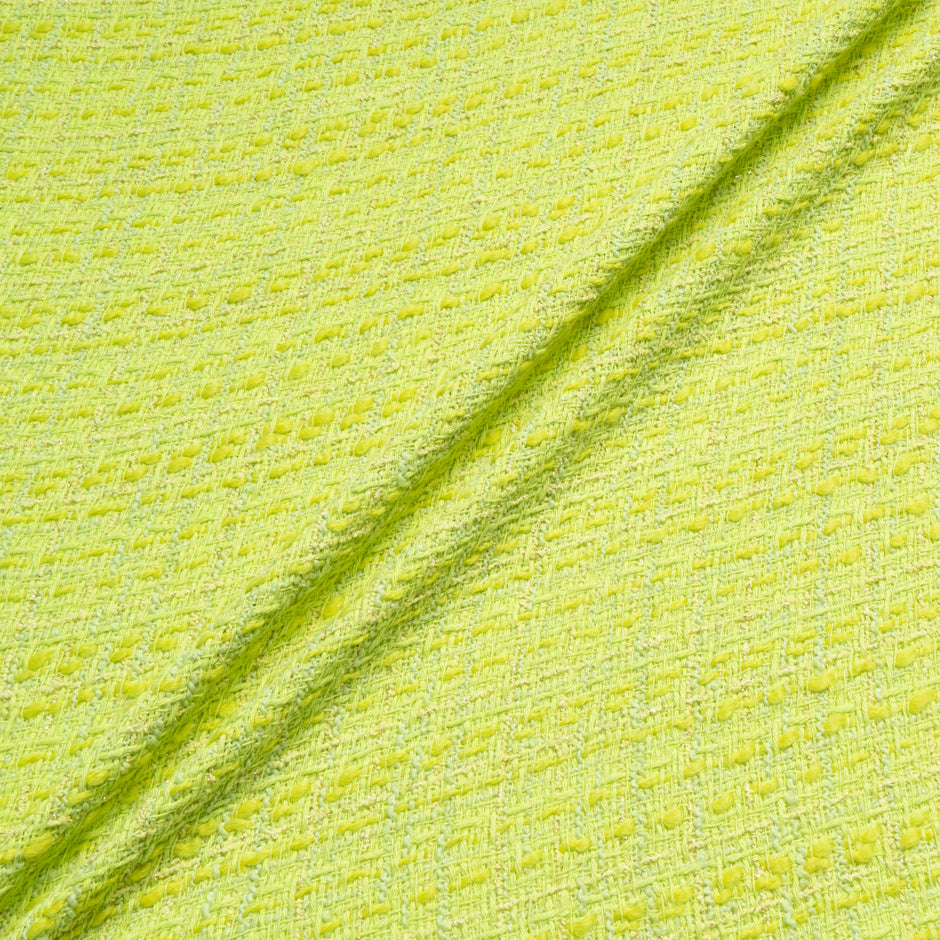 Fluorescent Green Cotton Blend Bouclé