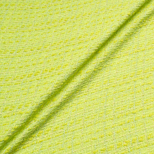Fluorescent Green Cotton Blend Bouclé