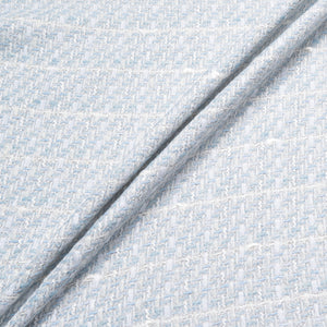 Blue & White Woven Cotton Blend Bouclé