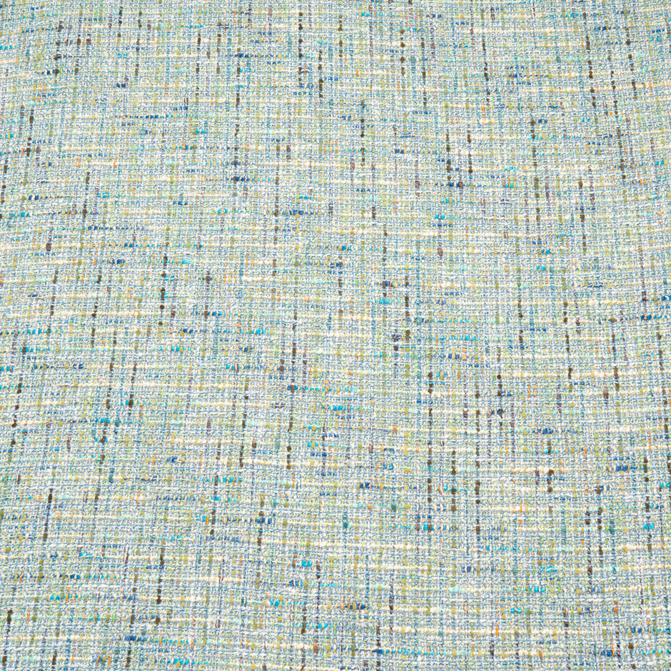 Blue & Multi-Coloured Cotton Blend Bouclé