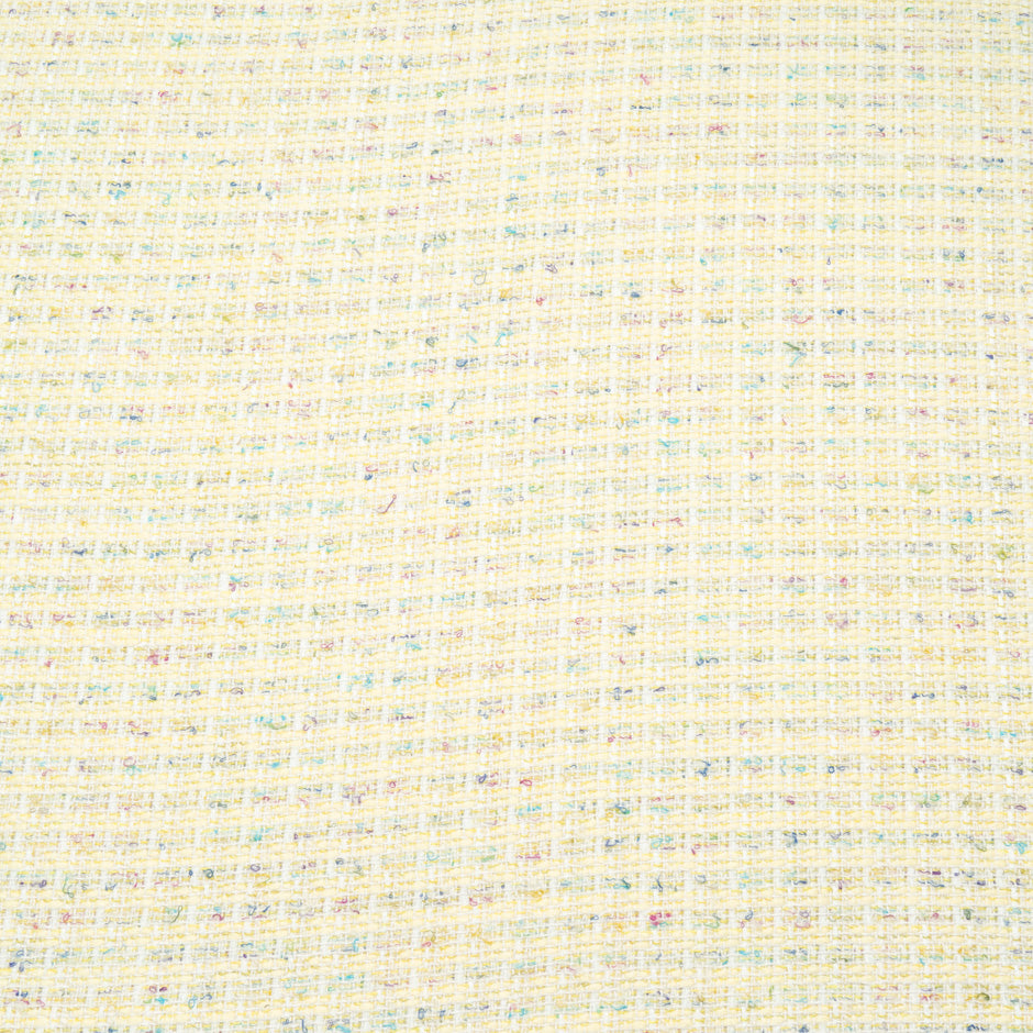 Multi Threaded Yellow Cotton Blend Bouclé