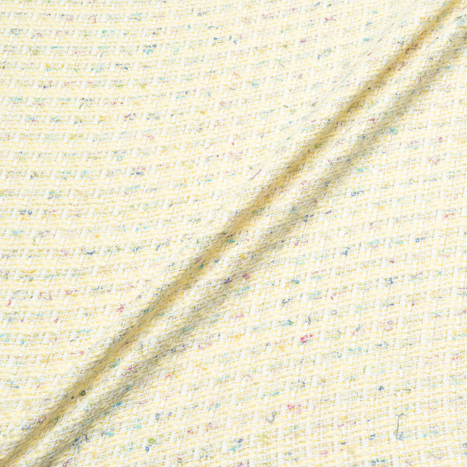 Multi Threaded Yellow Cotton Blend Bouclé