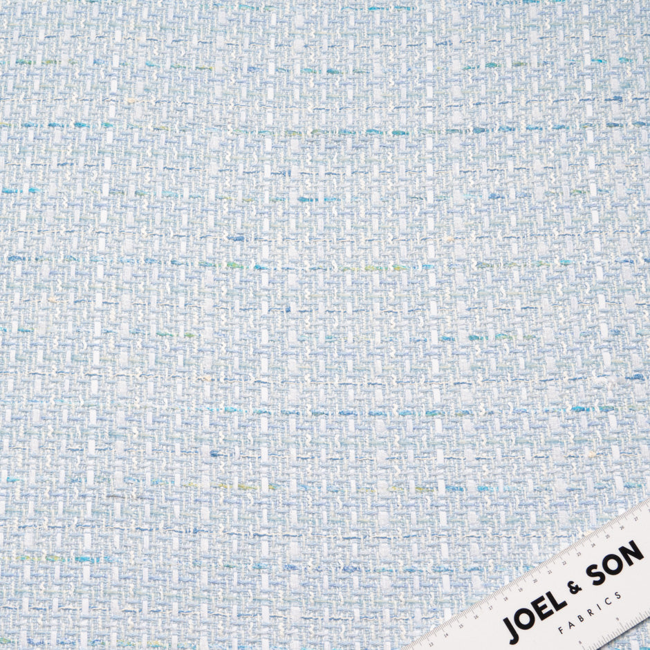 Baby Blue & White Woven Bouclé