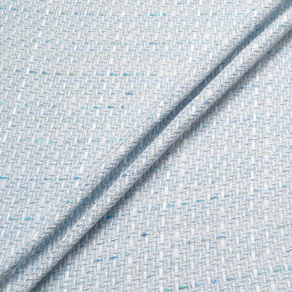 Baby Blue & White Woven Bouclé