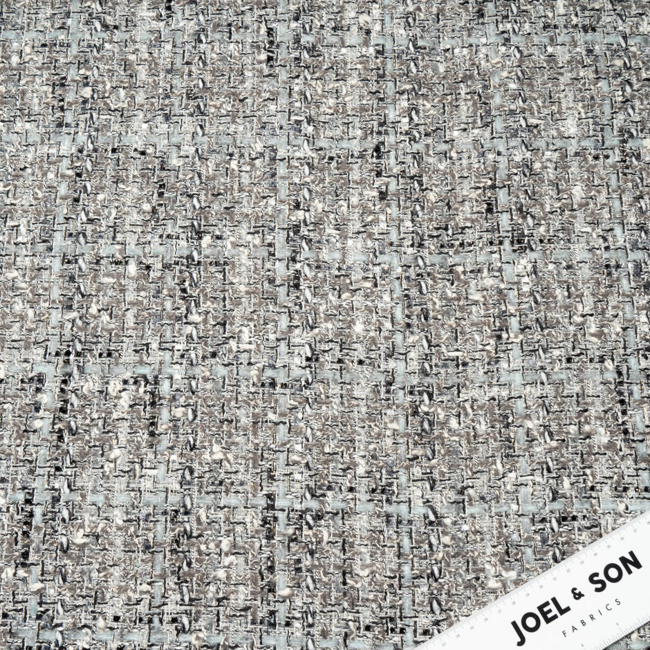 Grey Cotton Blend Woven Bouclé