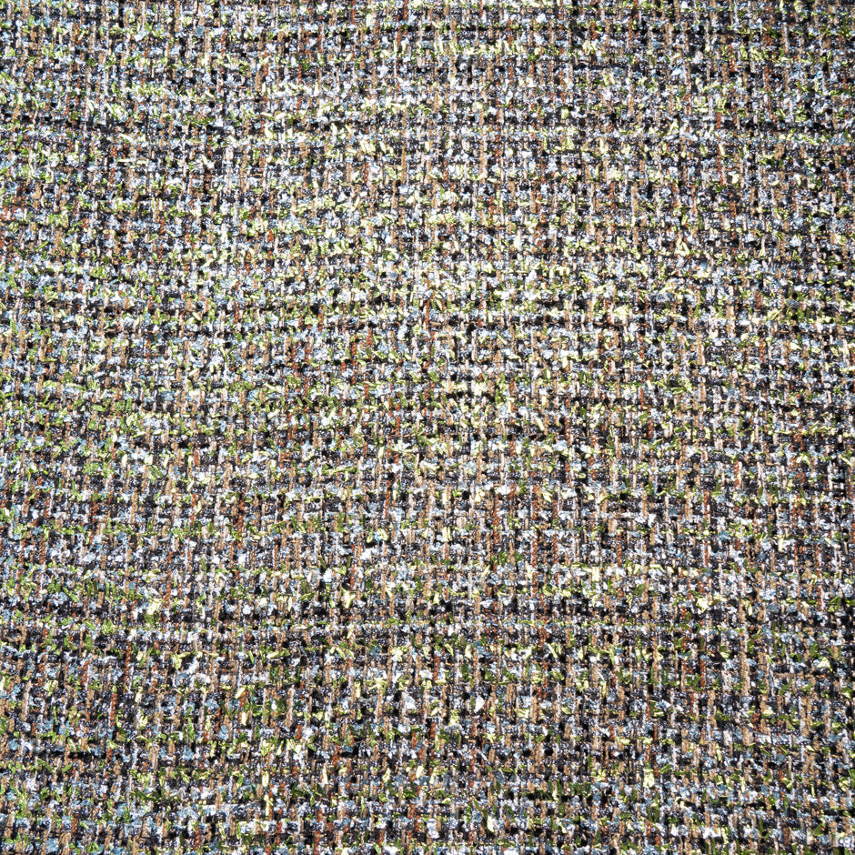 Brown & Black Mixed Fibre Metallic Bouclé