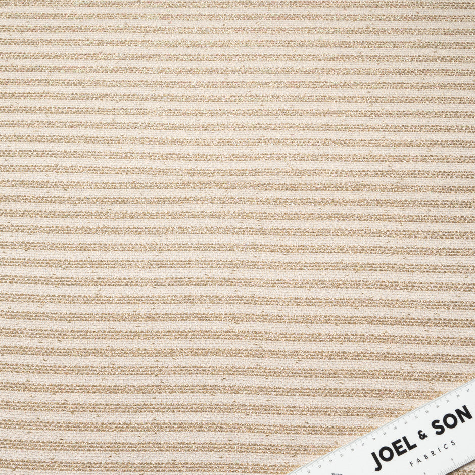 Gold Striped Beige Mixed Fibre Bouclé