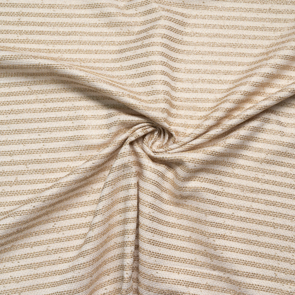 Gold Striped Beige Mixed Fibre Bouclé