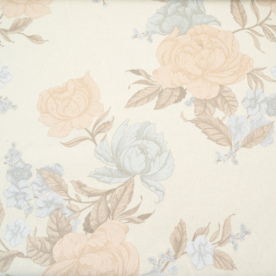 Floral Printed Double Faced Pure Wool