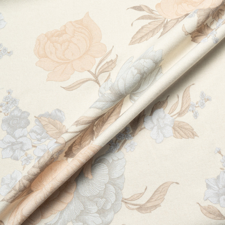 Floral Printed Double Faced Pure Wool