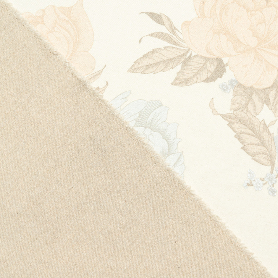 Floral Printed Double Faced Pure Wool