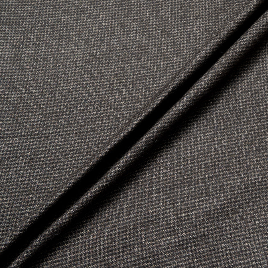 Black & Grey Dogtooth Wool & Cashmere Double Faced Suiting