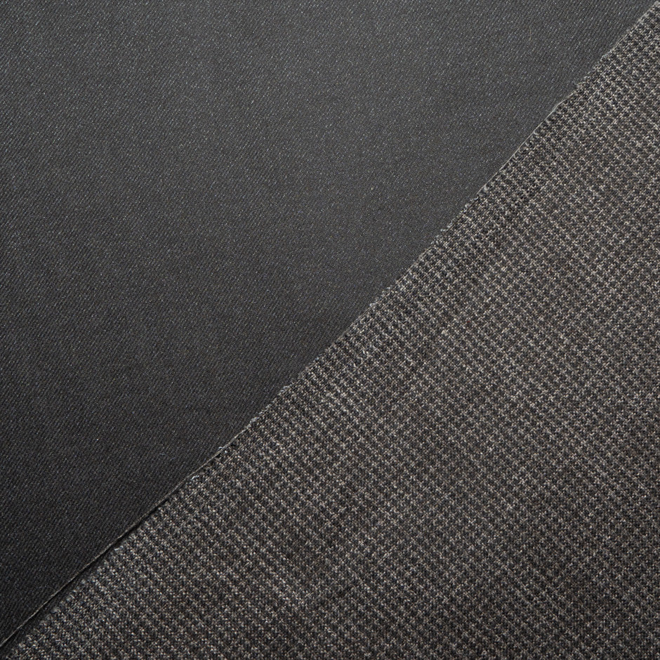 Black & Grey Dogtooth Wool & Cashmere Double Faced Suiting