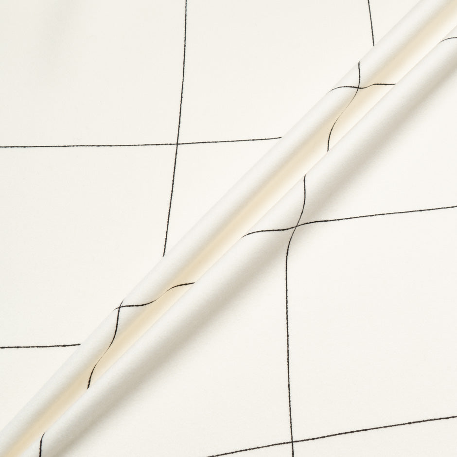 Ivory Checkered Wool & Cashmere Suiting