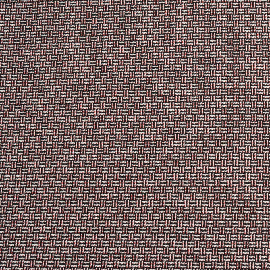 Black, Grey & Red Woven Silk & Cashmere Suiting