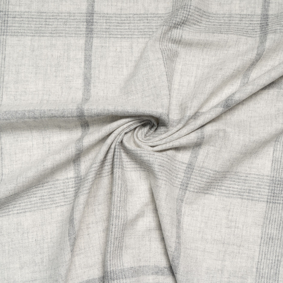 Soft Stone Grey Checkered Pure Wool