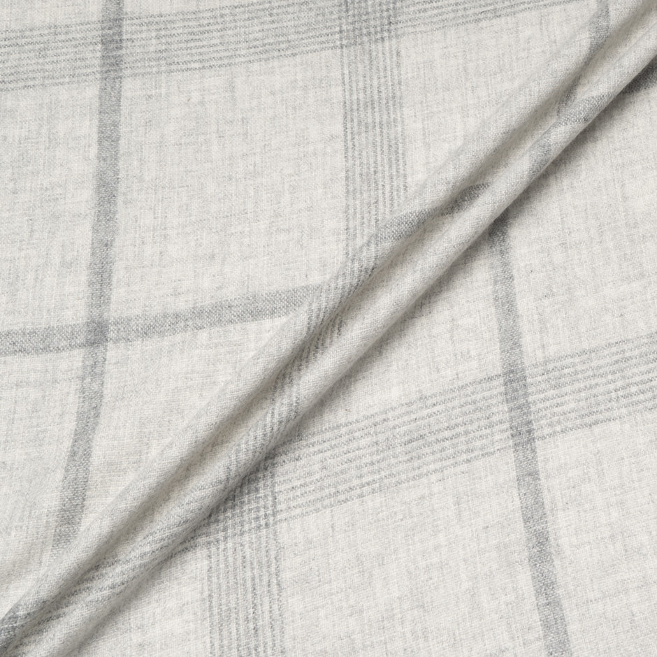 Soft Stone Grey Checkered Pure Wool