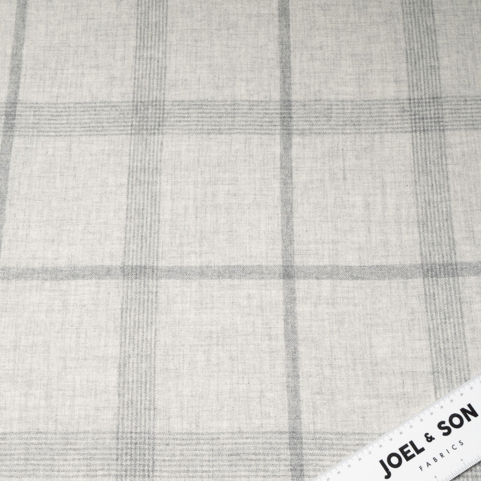 Soft Stone Grey Checkered Pure Wool