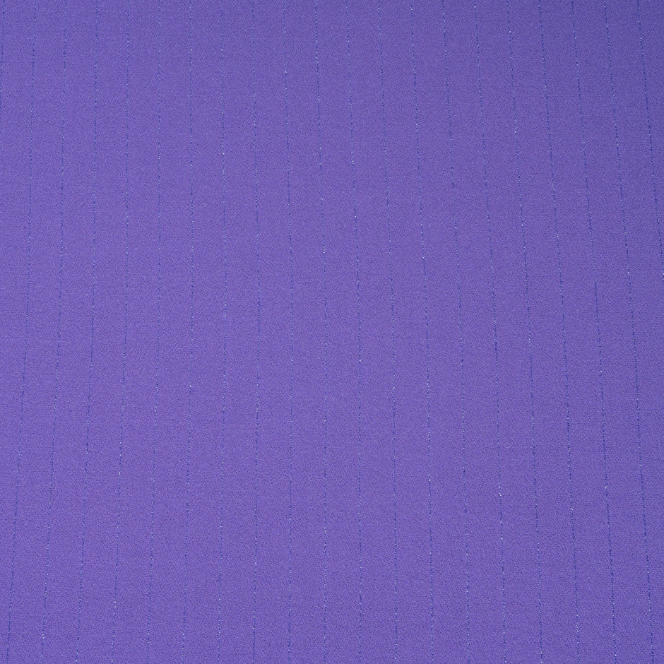 Metallic Striped Purple Wool Crêpe