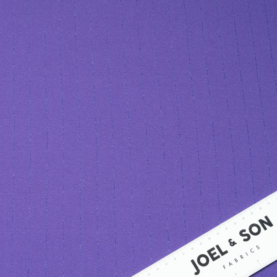 Metallic Striped Purple Wool Crêpe