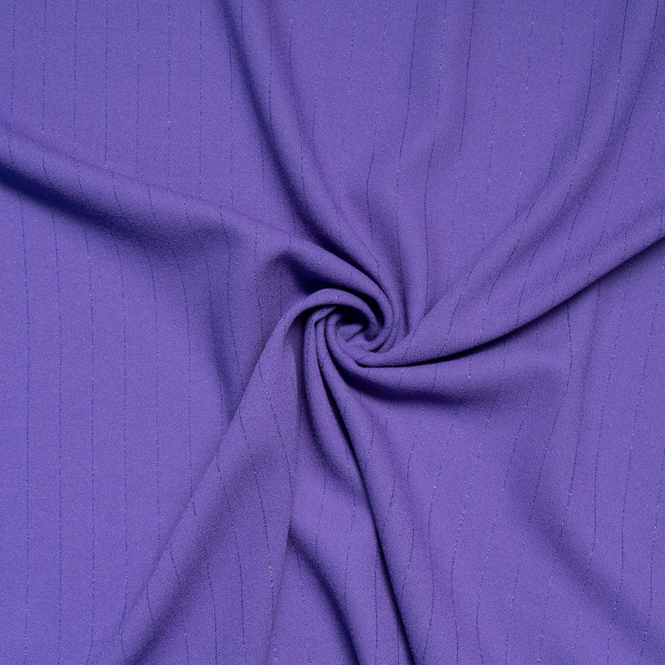 Metallic Striped Purple Wool Crêpe