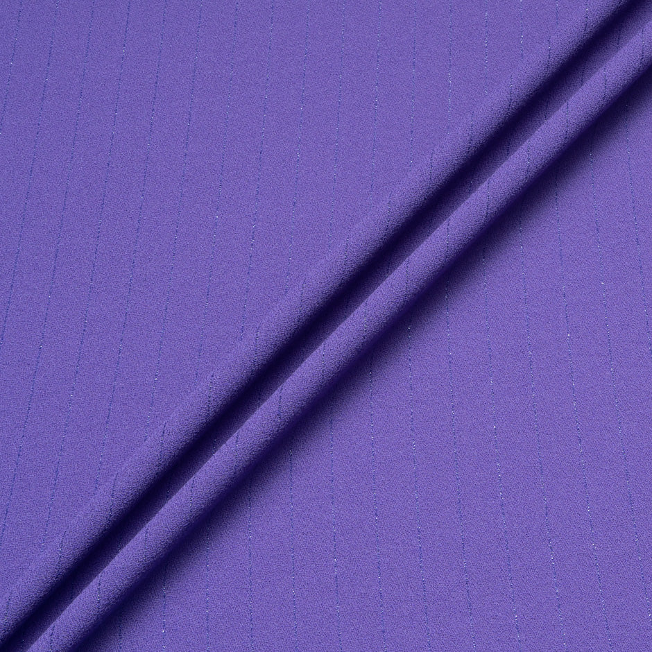 Metallic Striped Purple Wool Crêpe