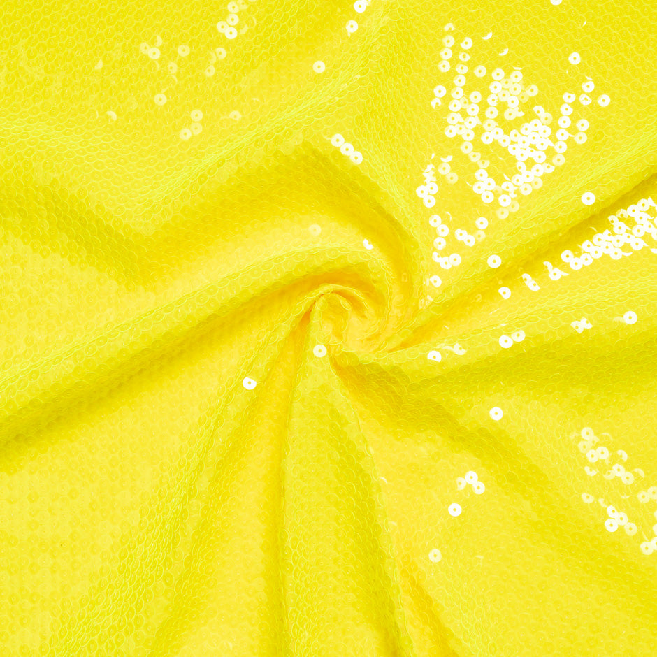 Canary Yellow All-Over Sequin Stretch Jersey