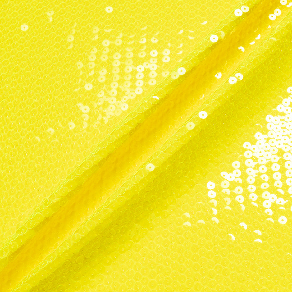 Canary Yellow All-Over Sequin Stretch Jersey