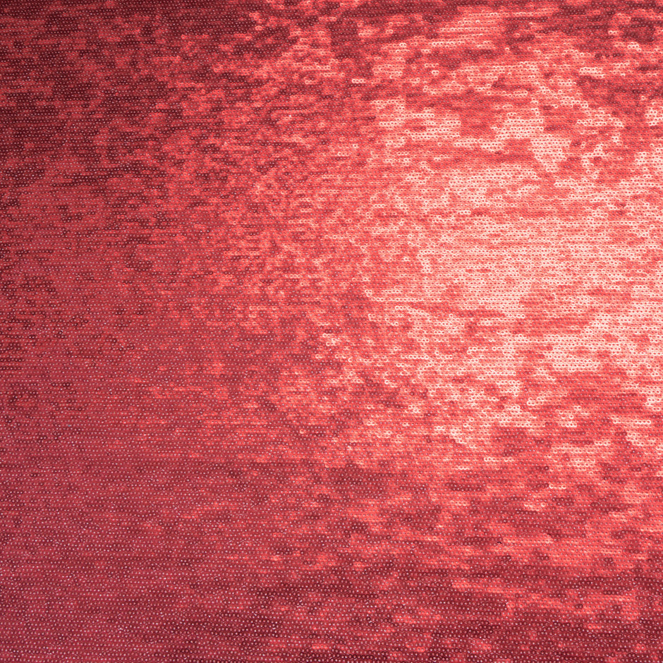 Red Allover Sequinned Stretch Tulle