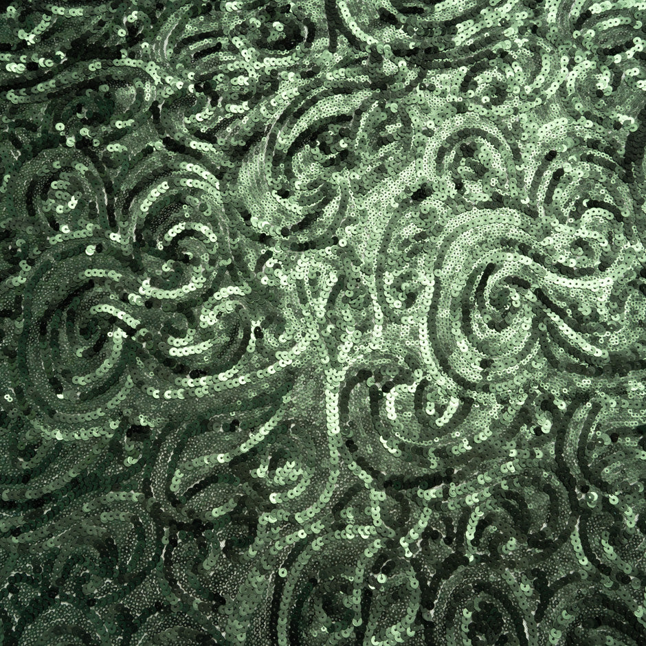 Hunter Green Micro Sequinned Tulle