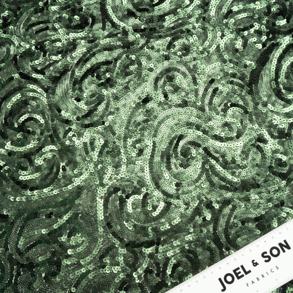 Hunter Green Micro Sequinned Tulle