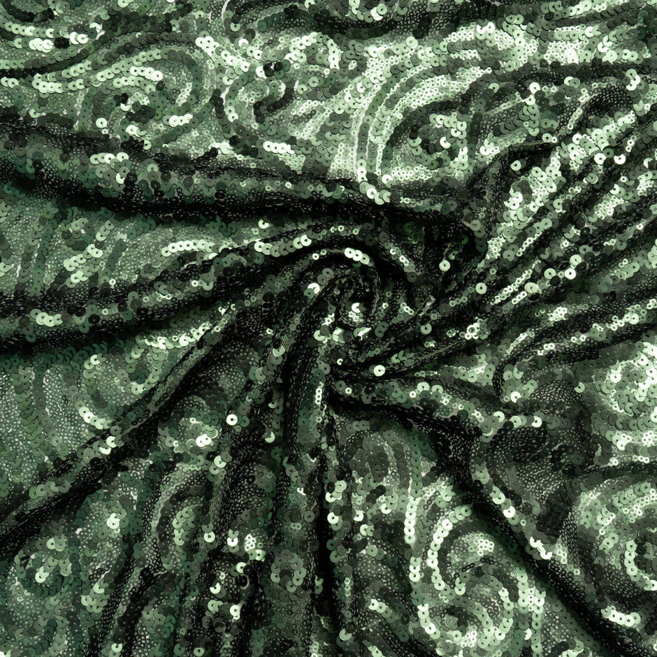 Hunter Green Micro Sequinned Tulle