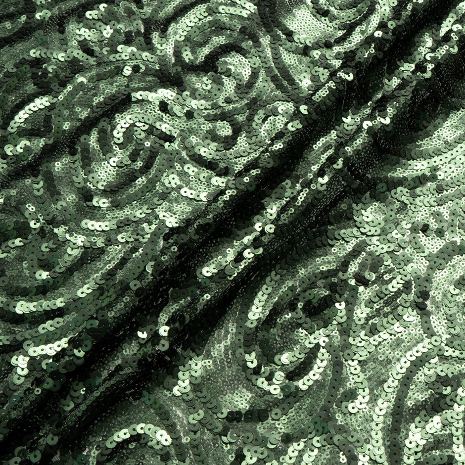 Hunter Green Micro Sequinned Tulle